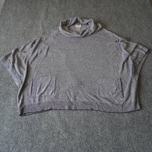 Zenergy‎ by Chico's Striped Cowl Neck Knit Poncho Top with Pockets Elegant Style